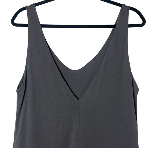 LUNYA V-Neck Organic Pima Cotton Sleeveless Jumpsuit Romper Gray Sz Medium - Picture 9 of 10